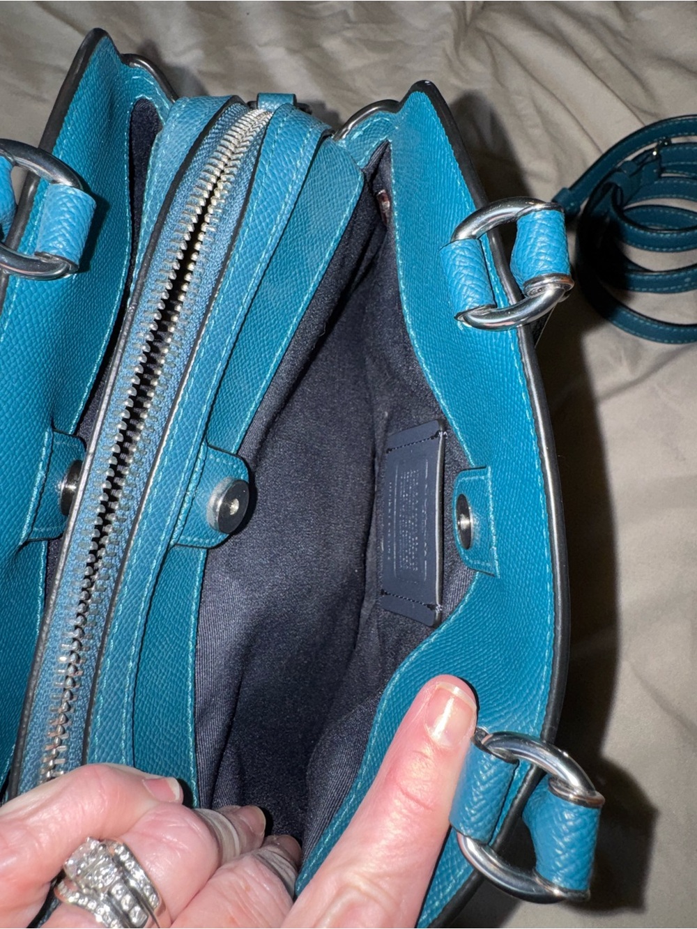 Coach Small Lillie Tote Bag - Teal - Picture 4 of 11